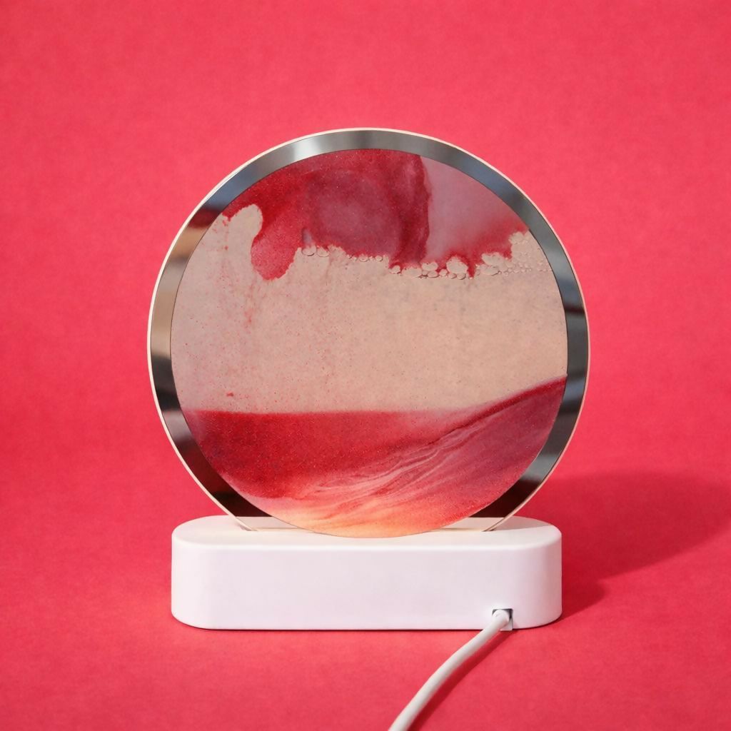 Round Sand Art LED Table Lamp Decorative Night Light (Color may vary)