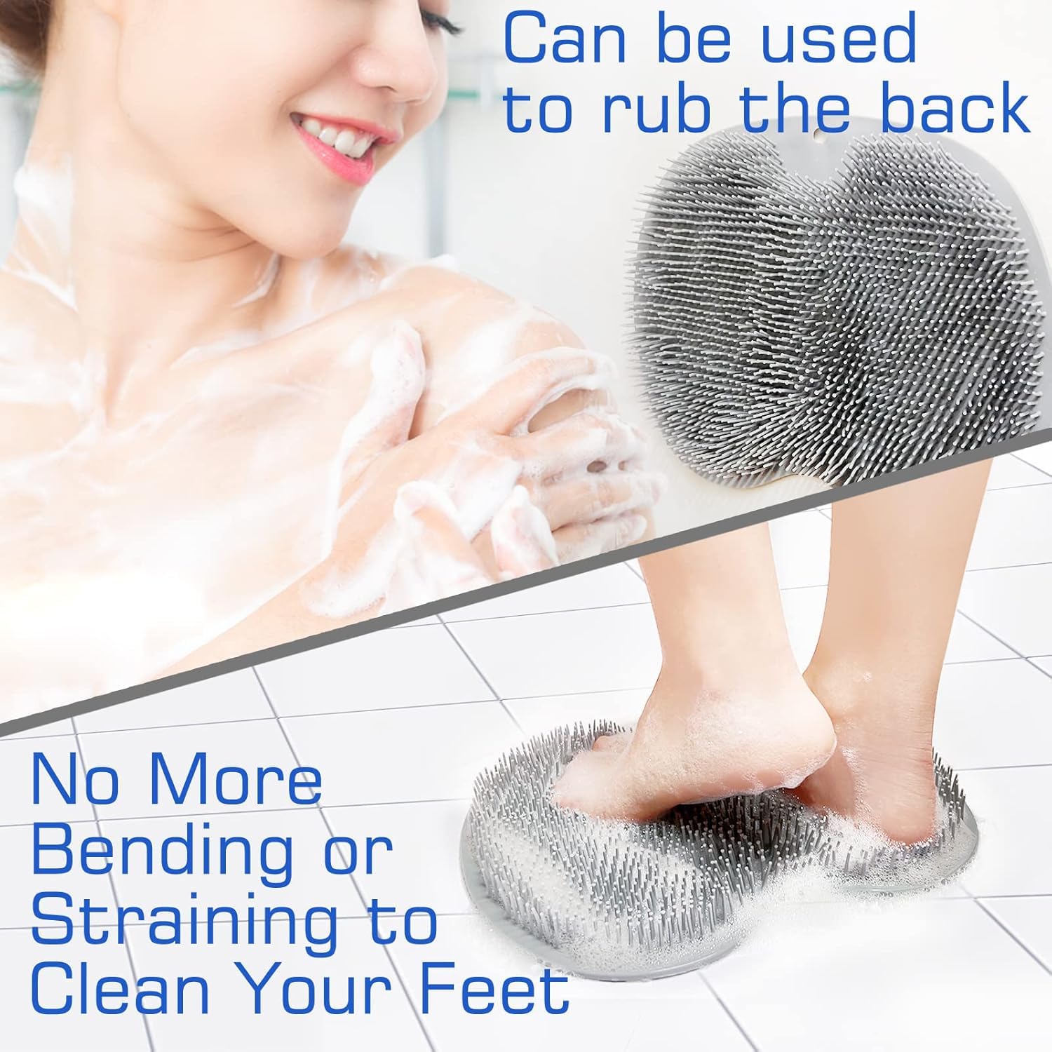 Silicone Bathroom Foot Cleaning Scrubber Mat (1 Pc 27x20 Cm)