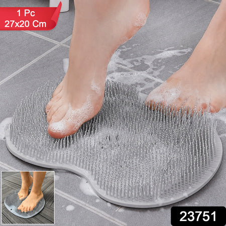 Silicone Bathroom Foot Cleaning Scrubber Mat (1 Pc 27x20 Cm)