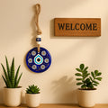 Decorative Evil Eye Wall Hanging Nazar Protector Charm With Beads Wind Chime (1 Pc)
