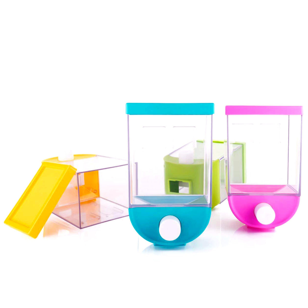 2259 Wall Mounted Cornflakescerealpulsesbeansoatmealcandynamkeendry Food Storage Boxtank - 1100 Ml (Assorted Color)