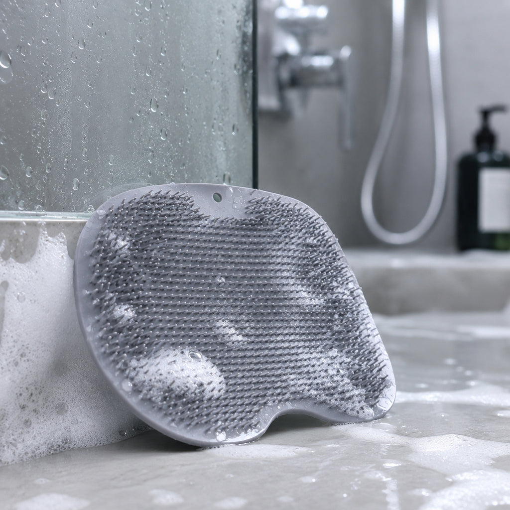 Silicone Bathroom Foot Cleaning Scrubber Mat (1 Pc 27x20 Cm)