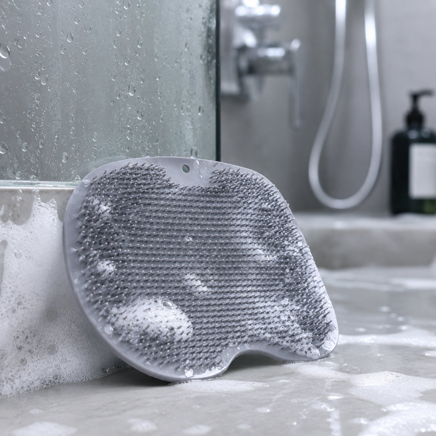 Silicone Bathroom Foot Cleaning Scrubber Mat (1 Pc 27x20 Cm)